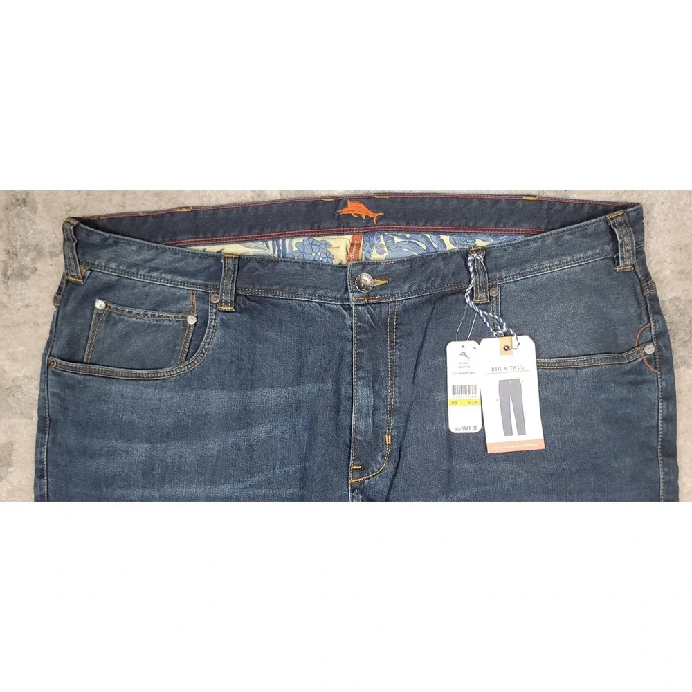 NWT Tommy Bahama Sand Drifter Men's Straight Leg Blue Denim Jeans Sz 44x30 - Picture 3 of 10